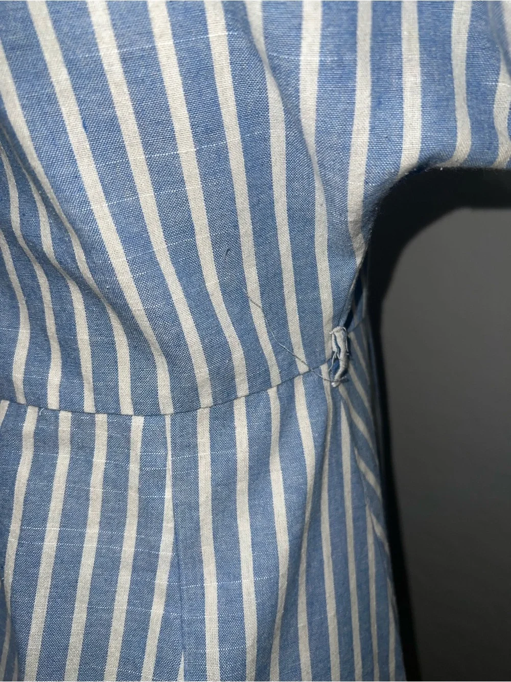 Charlotte Russe Blue & White Striped Button-Up Mini Dress - Picture 4 of 5